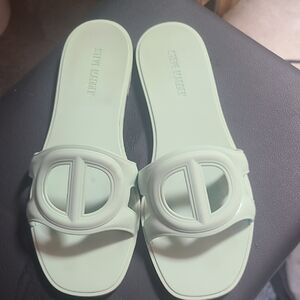 Steve Madden Mint Green Slip-On Slide Sandals